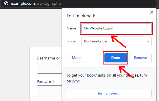 Saving Bookmark in Chrome