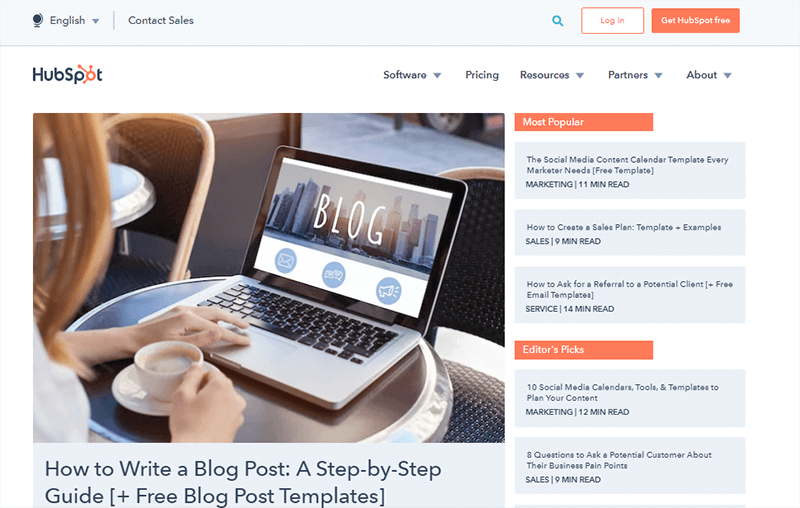 Hubspot a Popular Business Blog