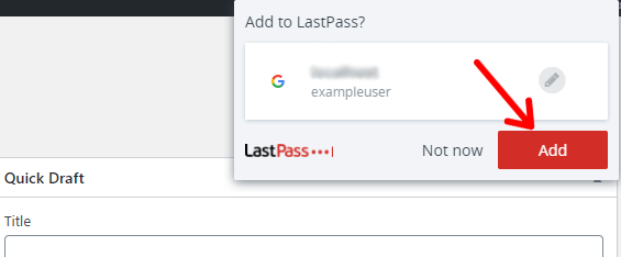 Save Password Suggestion
