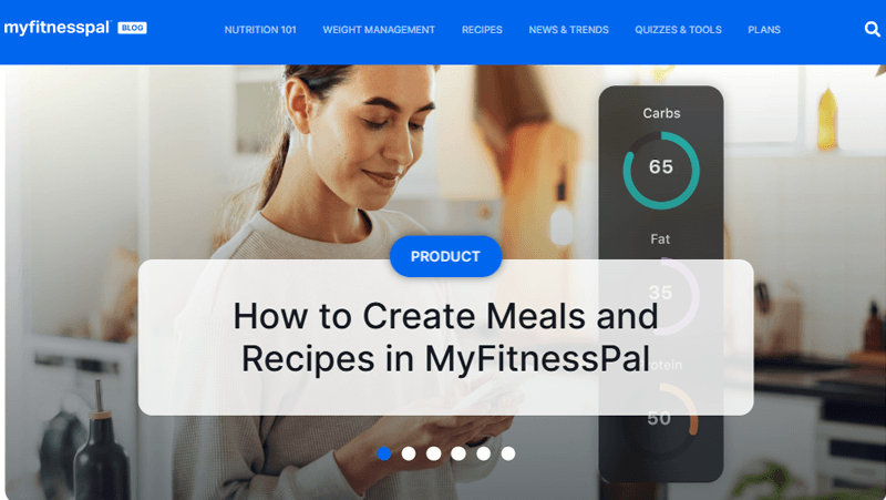 MyFitnessPal Health Blog Example