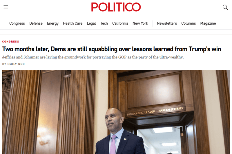 Politico Political Blog Example