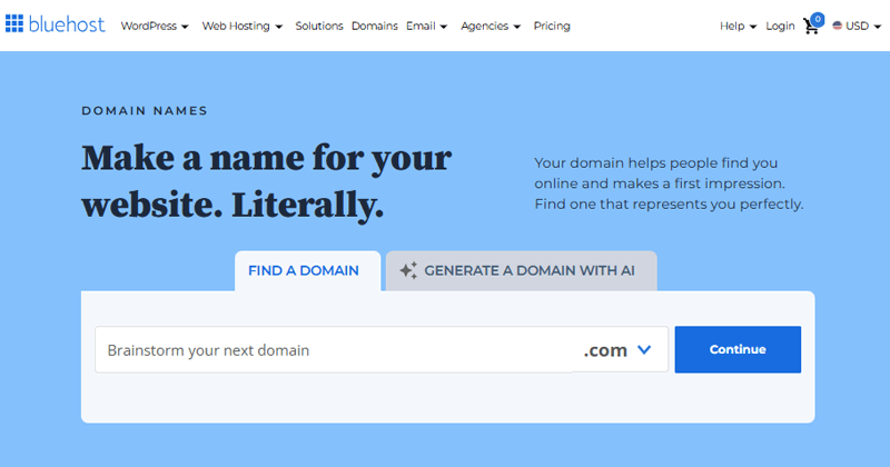 Bluehost Best Domain Name Registrar