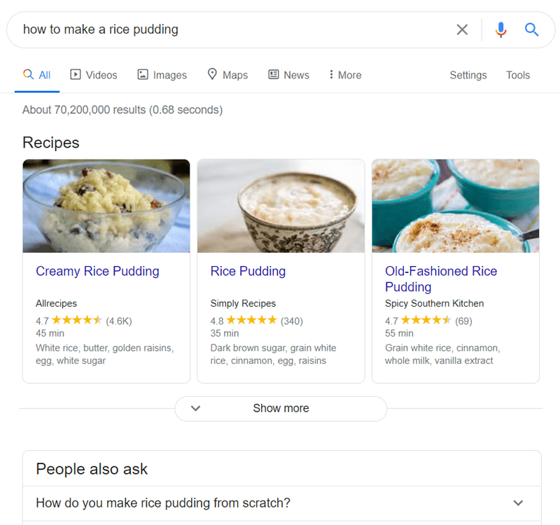 Search Result of How to make a rice pudding