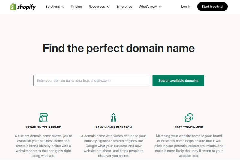 Shopify Domain Name Registrar