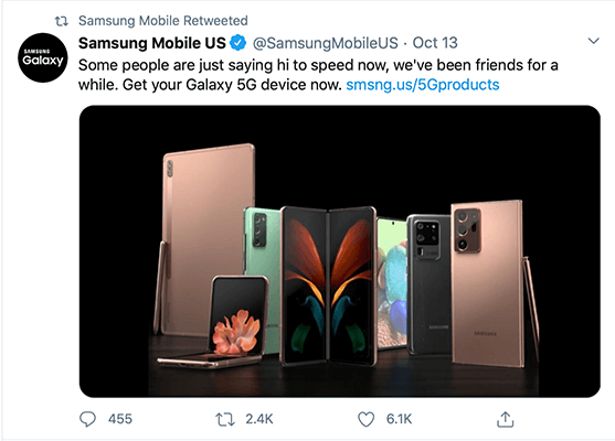 Samsung Mobile Post on Twitter