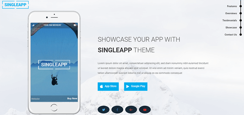 Demo Site of SingleApp Theme