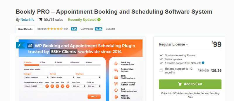 Bookly Pro WordPress Booking Plugin