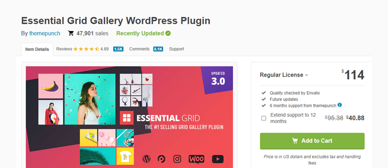 Essential Grid Gallery WordPress Plugin