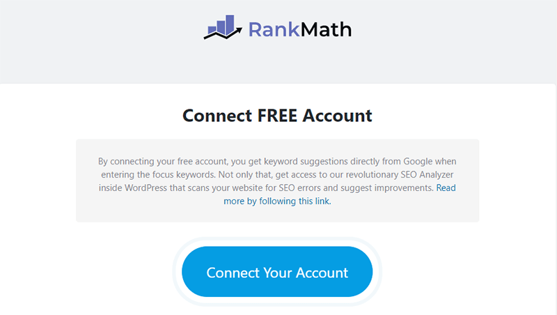 Rank Math Free Account Creation