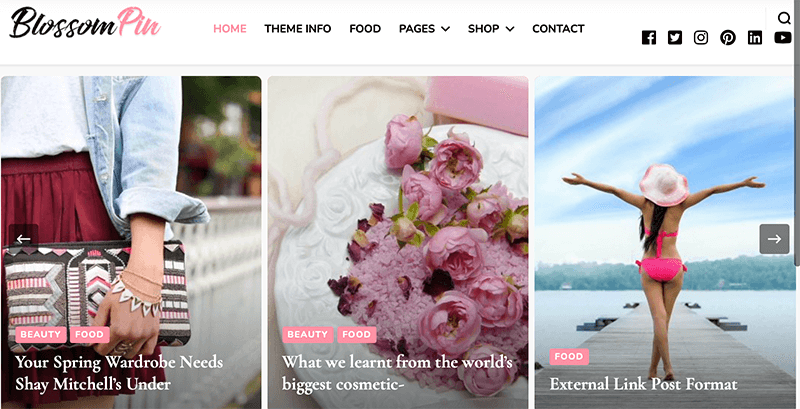 Blossom Pin feminine WordPress theme