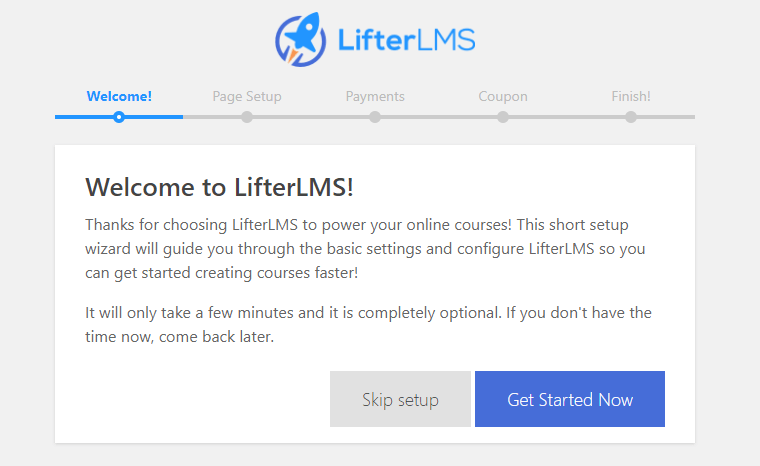 LifterLMS Setup Wizard to Get Started