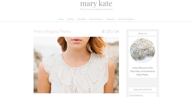 Mary Kate feminine WordPress theme