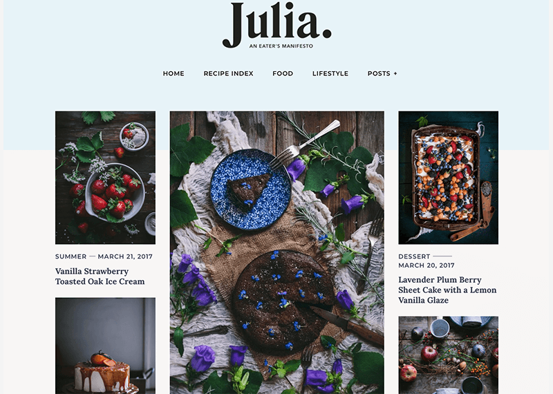 Julia WordPress Food Blog Theme