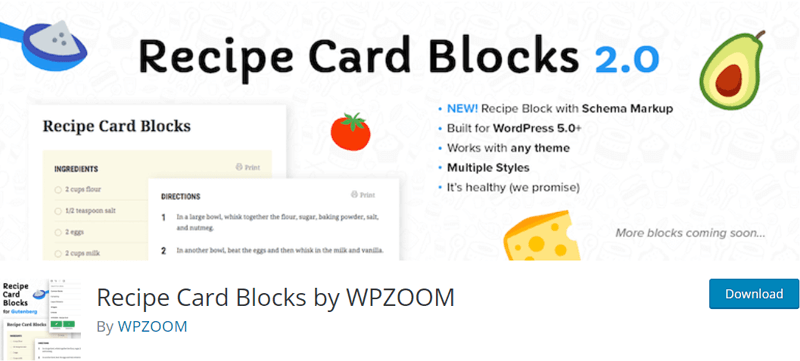 Recipe Card Blocks beautiful recipe WordPress plugin 