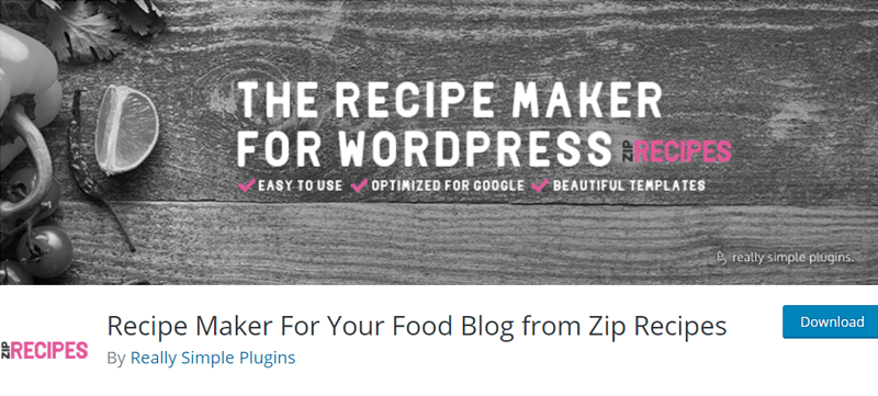 Zip Recipes WordPress Plugins for Recipe making