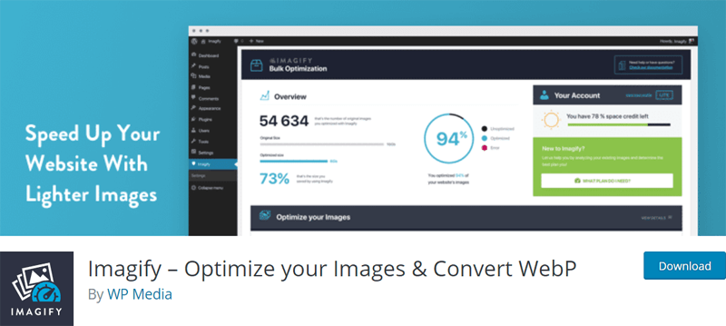 Imagify – Optimize your Images and Convert WebP