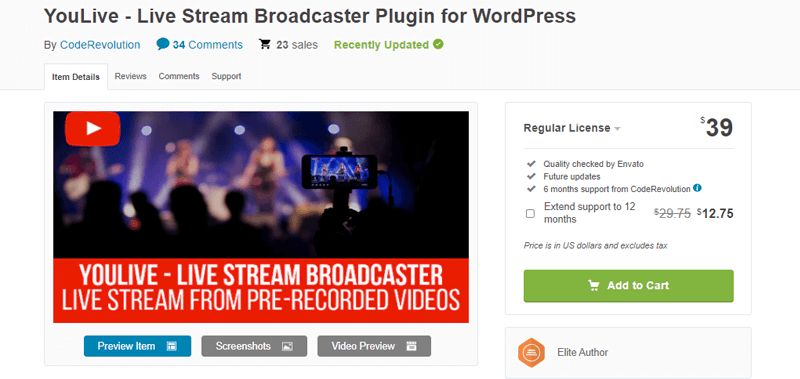 YouLive- best live streaming WordPress plugin