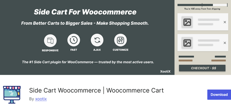 Side Cart WooCommerce - Best WooCommerce Cart Plugins