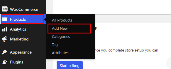 Go to Products and then Add New