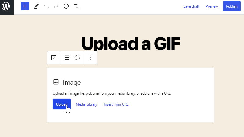 Uploading a GIF in WordPress