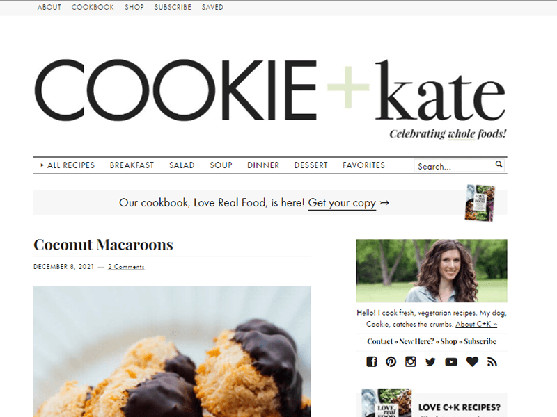 Cookie and Katie Blog Website Example For WordPress
