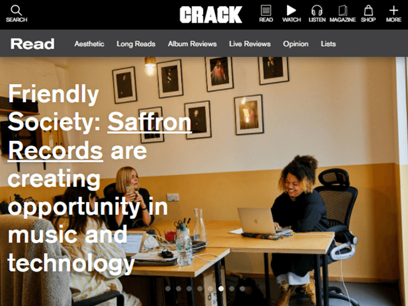 Crack Magazine Website Example Made Using WordPress