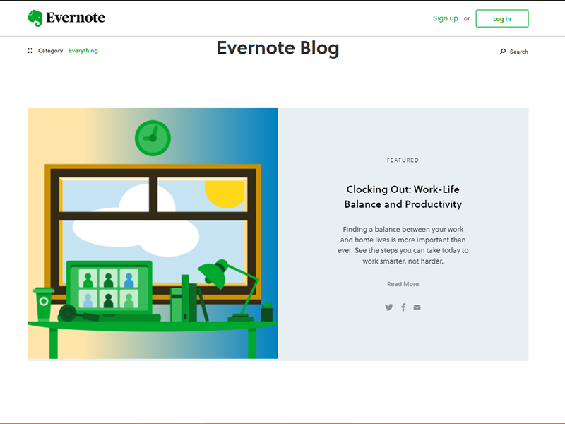 Evernote Blog WordPress Website Example