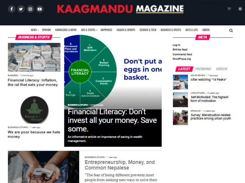 Kaagmandu News Website Example Using WordPress