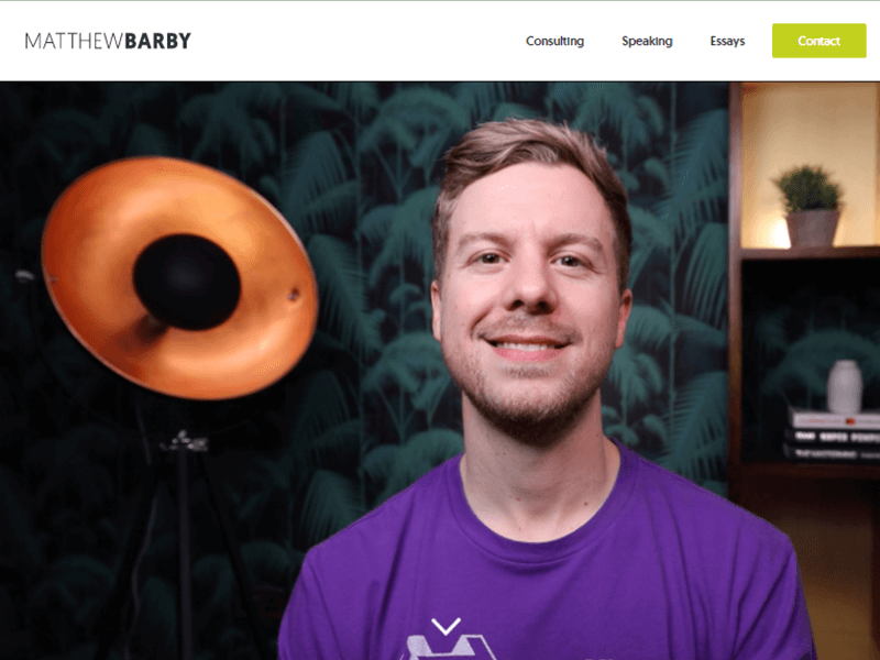 Matthew Barby Personal WordPress Website Example