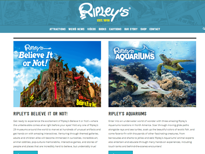 Ripleys Believe it or not Business Website
