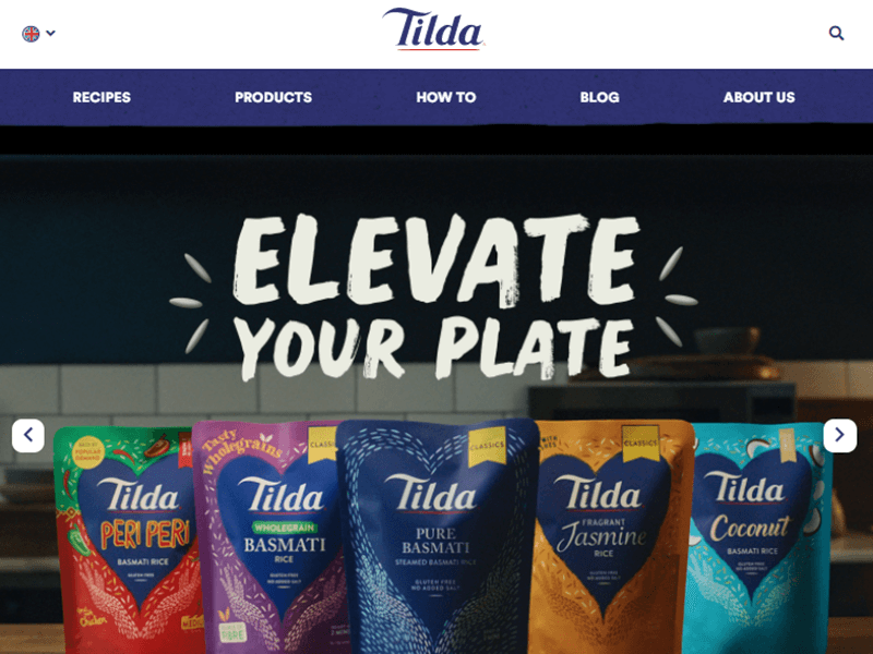 Tilda Rice Ecommerce WordPress Website Example