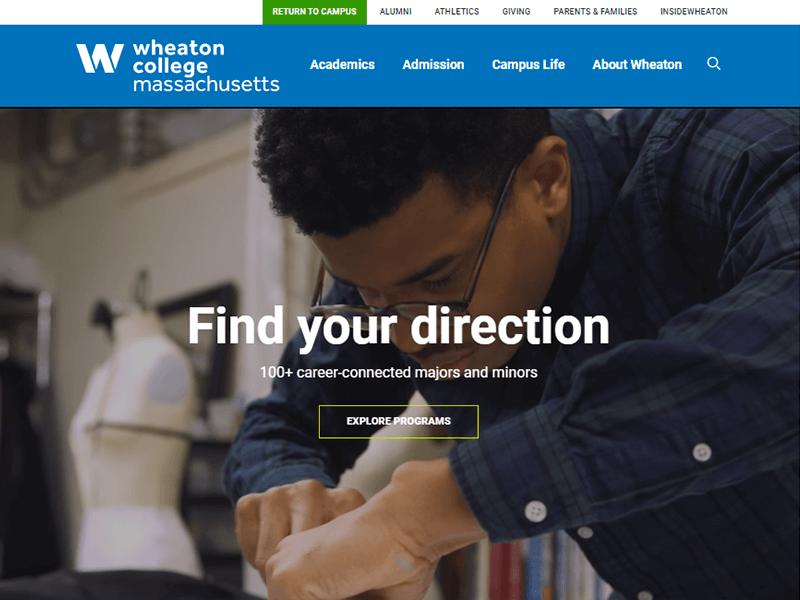 Wheaton College Educational WordPress Website Example