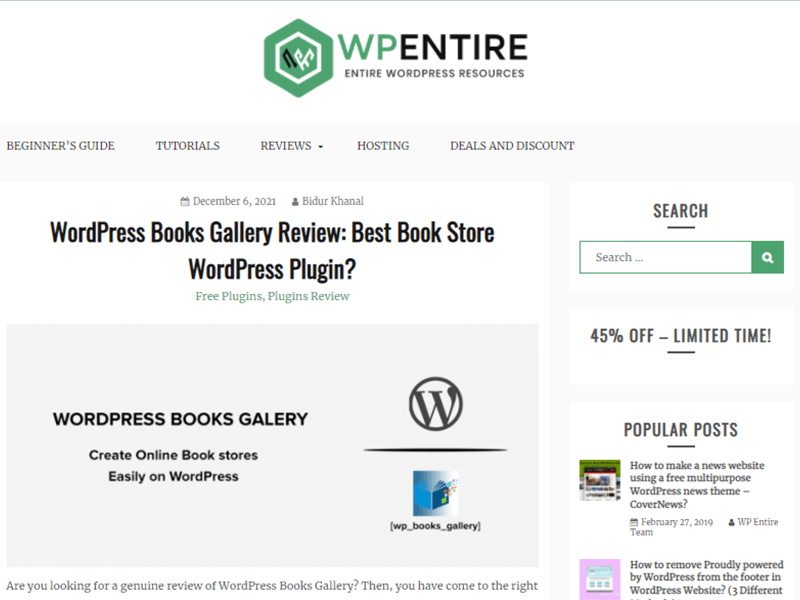 WP Entire Blog Website Example for WordPress