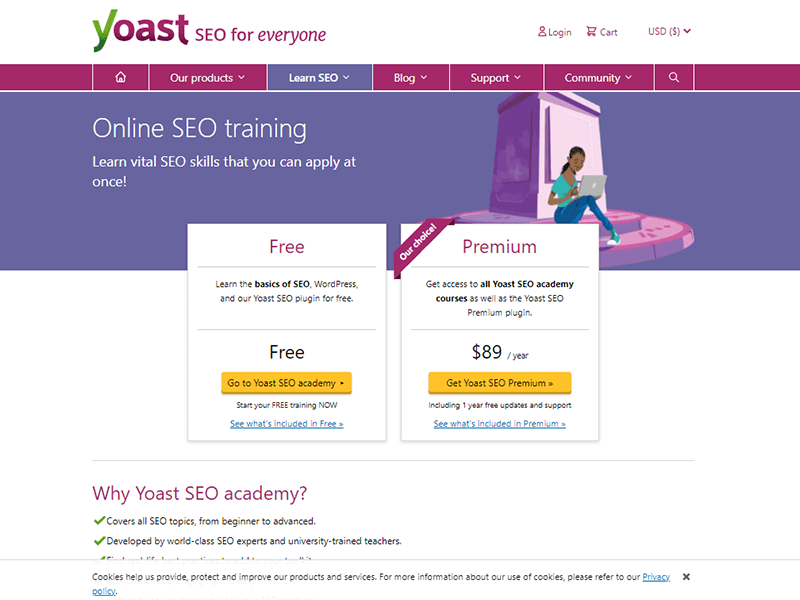 Yoast Academy Educational Website Made With WordPress