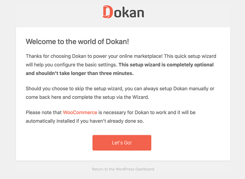 Dokan Welcome Window for Marketplace Website