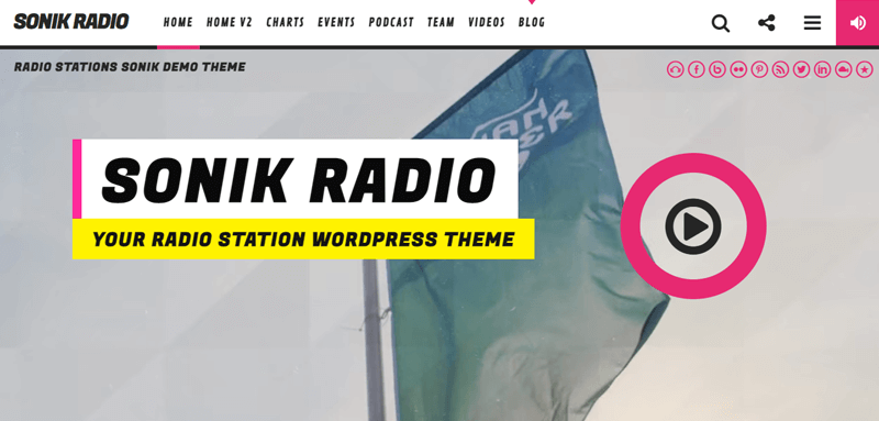 Sonik Radio Station WordPress Theme