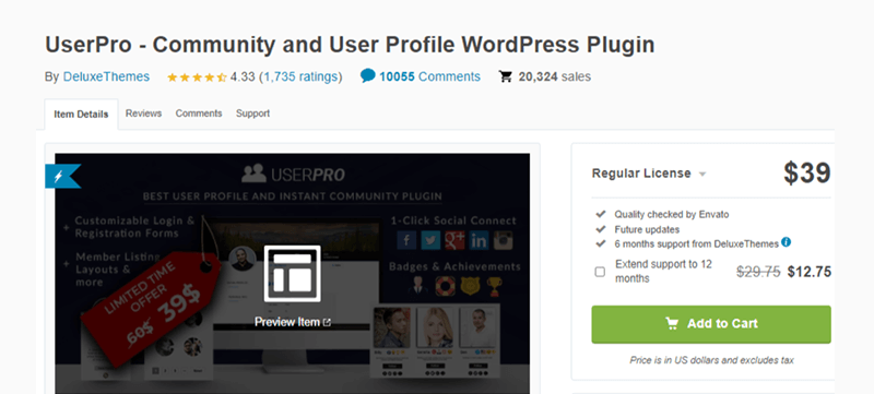 UserPro WordPress User Registration Plugin