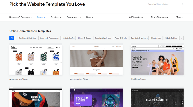 Wix Online Store Templates