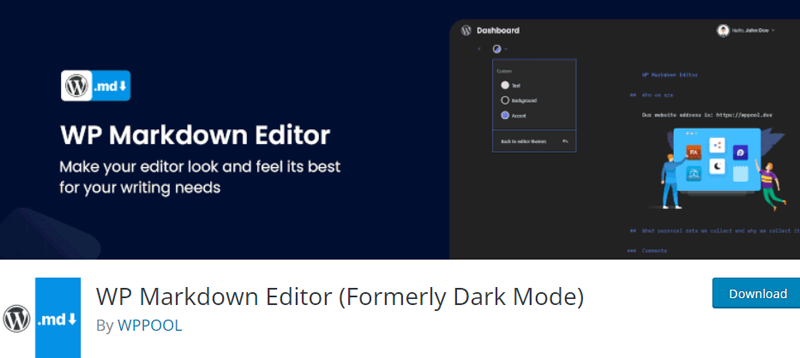 WP Markdown Editor Plugin