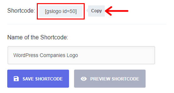 Copy the Generated Shortcode