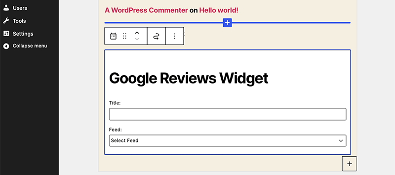Google Reviews Widget Block
