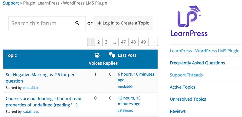 LearnPress Support Forum