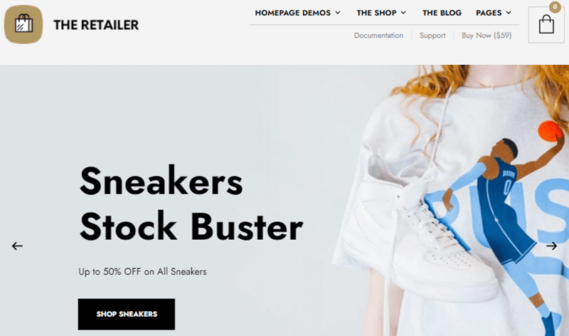 The Retailer WordPress Theme For Online Clothing Store Website