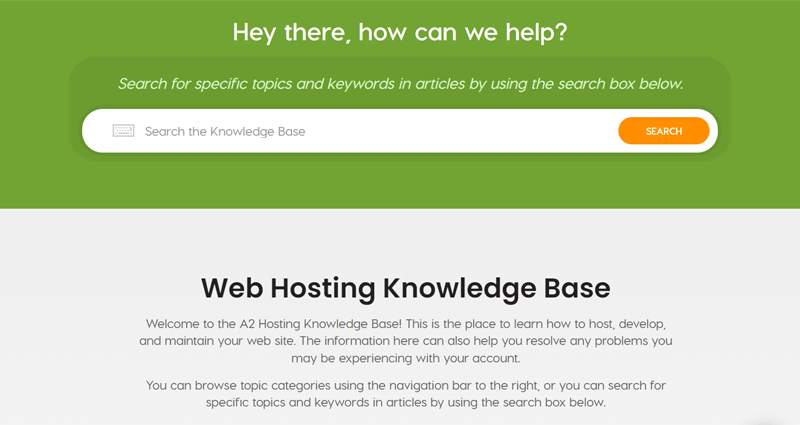 A2 Hosting Support Page