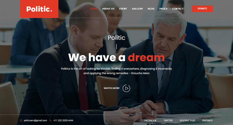 Politic WordPress Theme for Political Website 