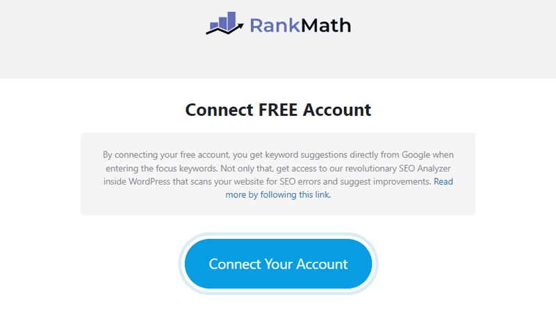 Connect Rank Math Account