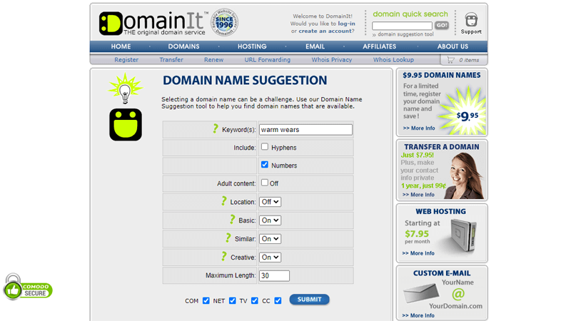 DomainIt Name Generator