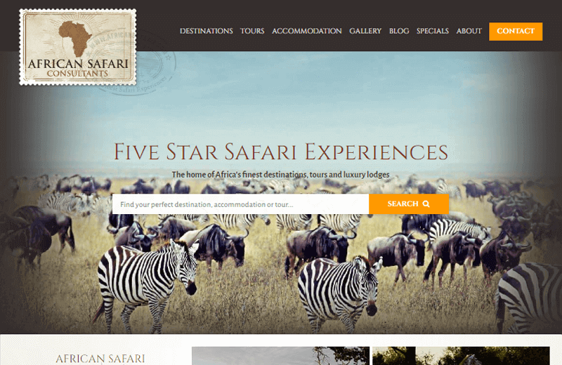 African Safari Consultats Online Shop Example