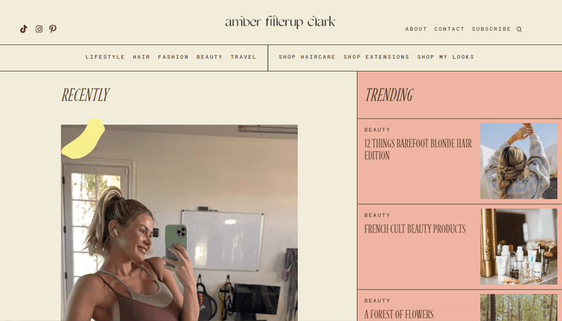 Amber Fillerup Lifestyle Blog Examples