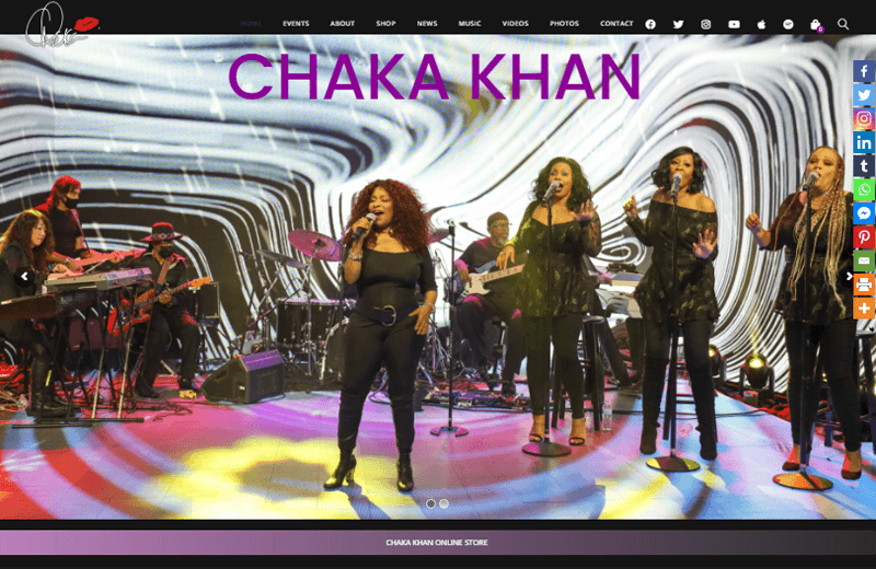 Chaka Khan - Best WooCommerce Websites Examples